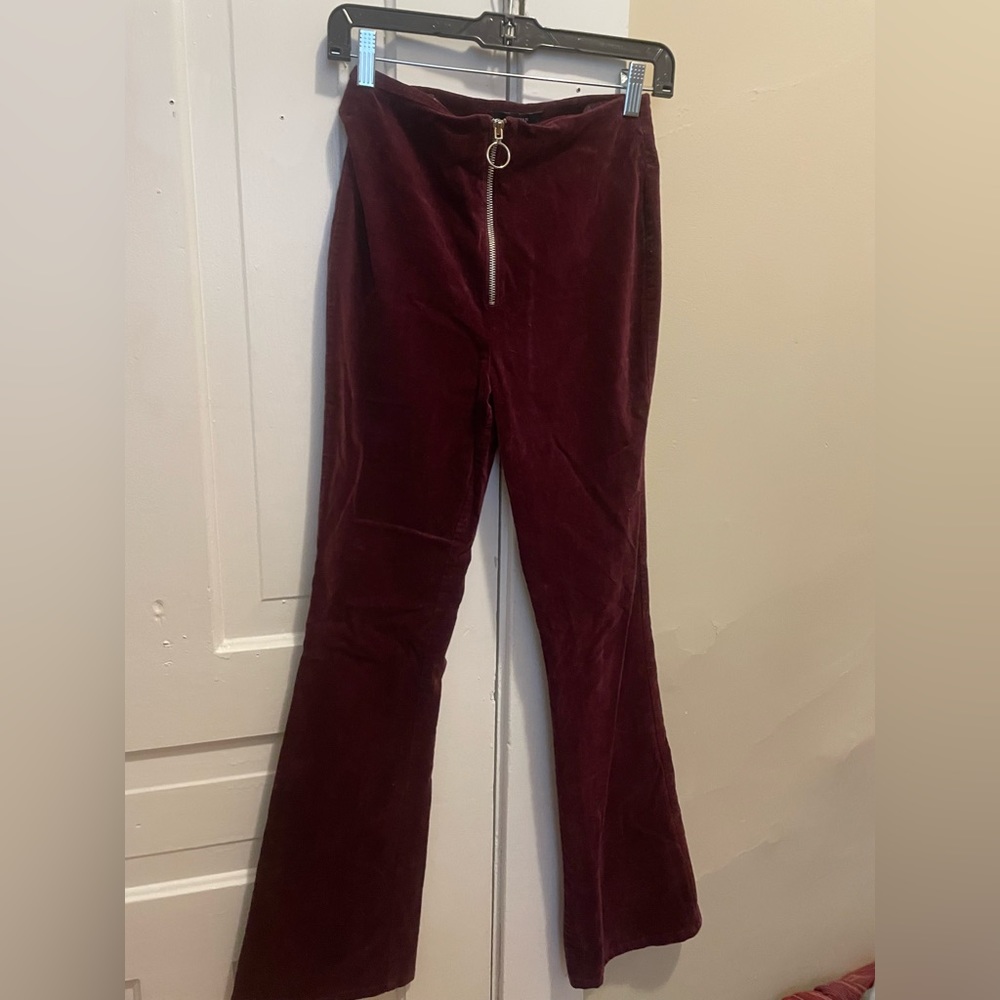 size small. forever 21 flared/velvet pants